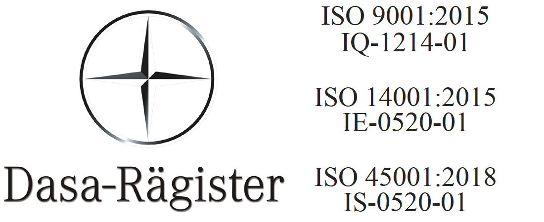 Logo dei certificati ottenuti con Dasa Rägister